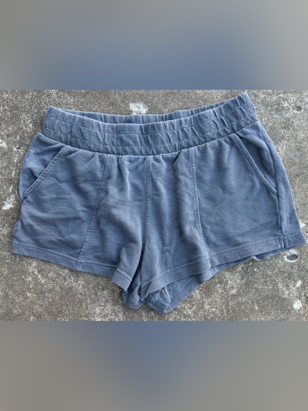 No Boundaries Blue-Grey Elastic Waist Athletic Shorts